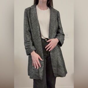 Eileen Fisher Silk Gray Blazer Coat